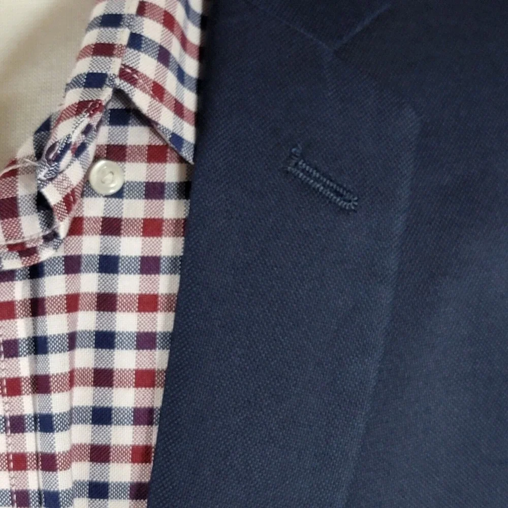 US POLO ASSN Men's Sport Coat Blazer‎ Two Button Navy Blue 100% Cotton Size 44R